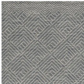 5' X 7' Denim Blue And Gray Wool Geometric Hand Tufted Area Rug
