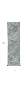 8' X 11' Gray Wool Geometric Hand Tufted Area Rug