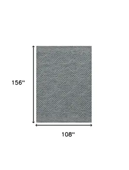 9' X 13' Gray Wool Geometric Hand Tufted Area Rug