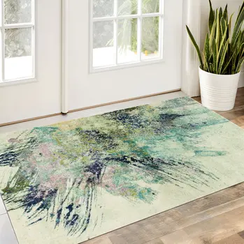 3' X 5' Ivory Abstract Area Rug