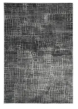 5' X 8' Gray And Dark Gray Abstract Distressed Area Rug