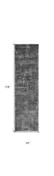 8' X 10' Gray And Dark Gray Abstract Distressed Area Rug
