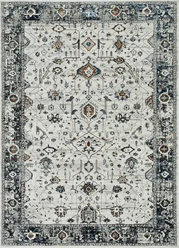 5' X 8' Ivory And Gray Abstract Area Rug