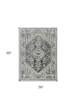 3' X 5' Grey Parisian Area Rug