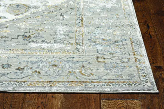 5' X 8' Gray And Light Gray Abstract Area Rug
