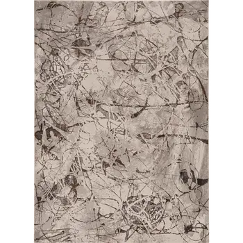 3' X 5' Gray and Ivory Abstract Area Rug