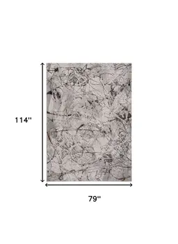 6' X 9' Ivory Gray and Brown Abstract Area Rug
