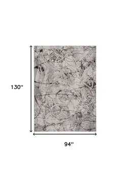 8' X 11' Ivory Gray and Brown Abstract Area Rug