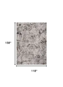 10' X 13' Gray and Ivory Area Rug