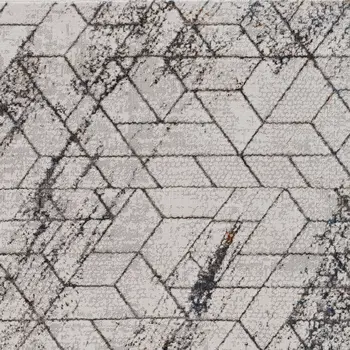 3' X 5' Ivory Geometric Pattern Area Rug