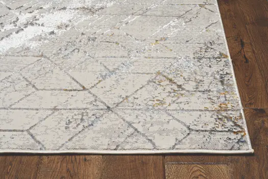 3' X 5' Ivory Geometric Pattern Area Rug