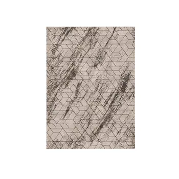 8' X 11' Ivory And Brown Geometric Area Rug