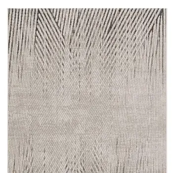 3' X 5' Ivory Or Grey Geometric Lines Area Rug