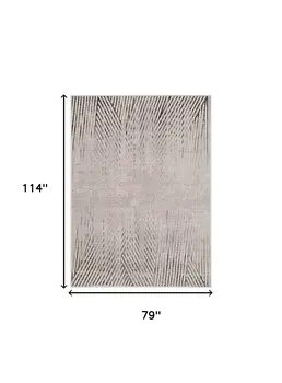 6' X 9' Gray and Ivory Area Rug