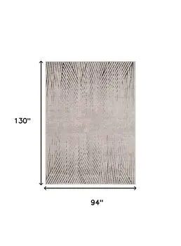 8' X 11' Gray And Ivory Geometric Area Rug