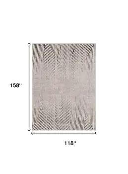 10' X 13' Ivory And Gray Geometric Area Rug