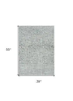 3' X 5' Grey Mosaic Area Rug