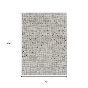 7' X 10' Gray And Black Abstract Area Rug