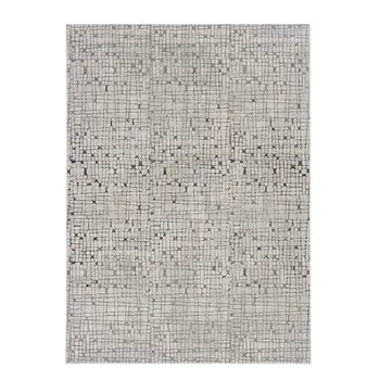 7' X 10' Gray And Black Abstract Area Rug