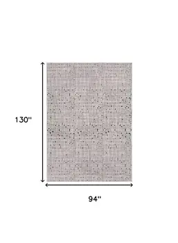 8' X 11' Charcoal and Ivory Abstract Area Rug