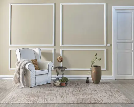5' X 8' Beige And Tan Abstract Distressed Area Rug
