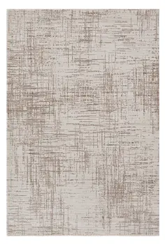 8' X 11' Beige And Tan Abstract Distressed Area Rug