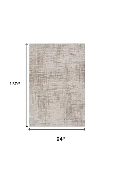 8' X 11' Beige And Tan Abstract Distressed Area Rug