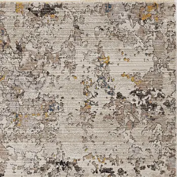 8' X 11' Beige Tan And Gold Abstract Area Rug