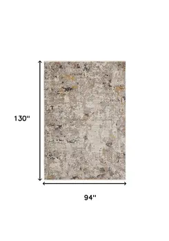 8' X 11' Beige Tan And Gold Abstract Area Rug