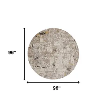 8' Silver Round Area Rug