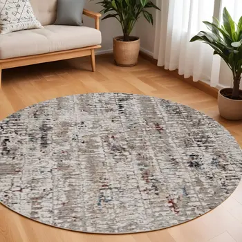 8' Blue Gray Round Area Rug