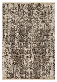4' X 6' Gray And Tan Abstract Distressed Area Rug