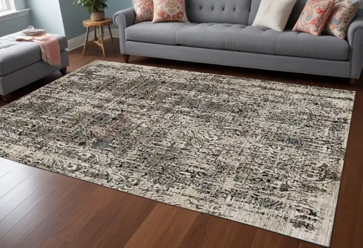 8' X 11' Gray Oriental Area Rug