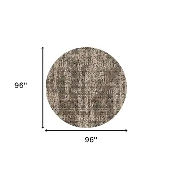 8' Gray Round Area Rug