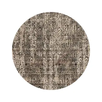 8' Gray Round Area Rug