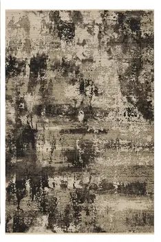 4' X 5' Ivory And Charcoal Abstract Distressed Area Rug