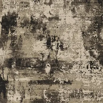 4' X 5' Ivory And Charcoal Abstract Distressed Area Rug