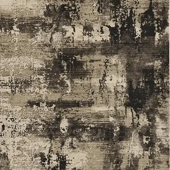 5' X 8' Ivory And Charcoal Abstract Distressed Area Rug