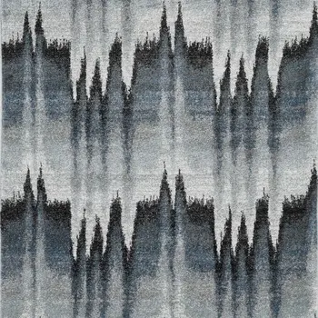 3' X 5' Blue Ivory Machine Woven Abstract Pulse Area Rug