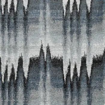 5' X 8' Blue And Ivory Geometric Area Rug