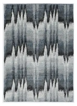 8' X 11' Ivory Blue and Gray Abstract Area Rug
