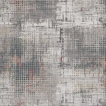 7' X 10' Ivory Gray and Gold Abstract Area Rug