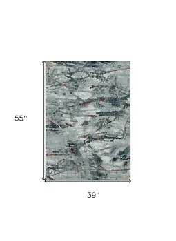 3' X 5' Gray Abstract Area Rug