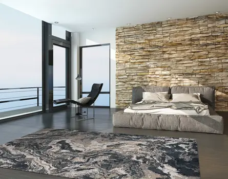 3' X 5' Gray Abstract Area Rug