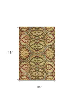 8' X 10' Multicoloured Floral Area Rug