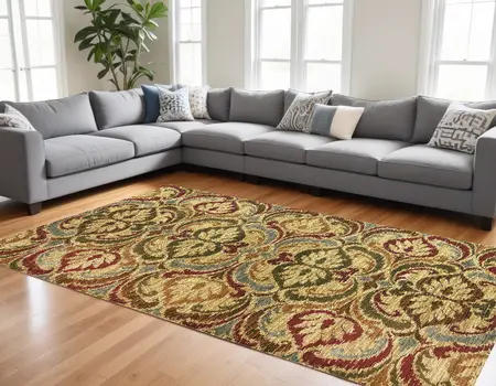 8' X 10' Multicoloured Floral Area Rug