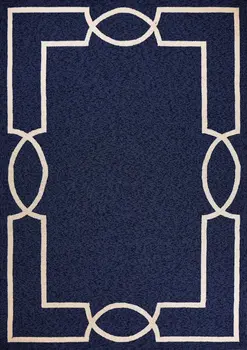 2' X 3' Blue And Ivory Handmade Indoor Outdoor Area Rug