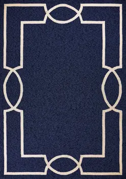 2' X 3' Blue And Ivory Handmade Indoor Outdoor Area Rug