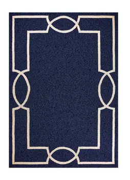2' X 3' Blue And Ivory Handmade Indoor Outdoor Area Rug