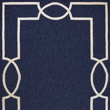 5' X 7' Blue And Ivory Handmade Indoor Outdoor Area Rug